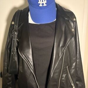 Torrid Black Leather Jacket with Silver Accents